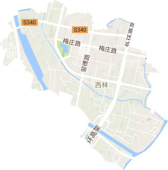 西林街道地形图