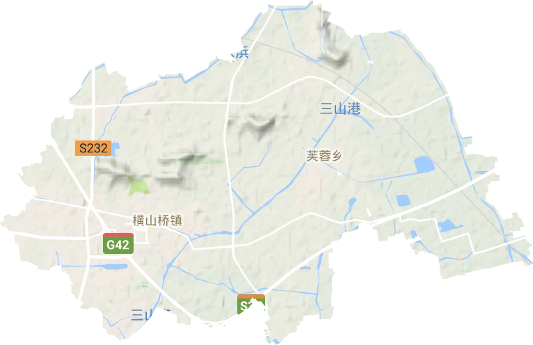 横山桥镇地形图