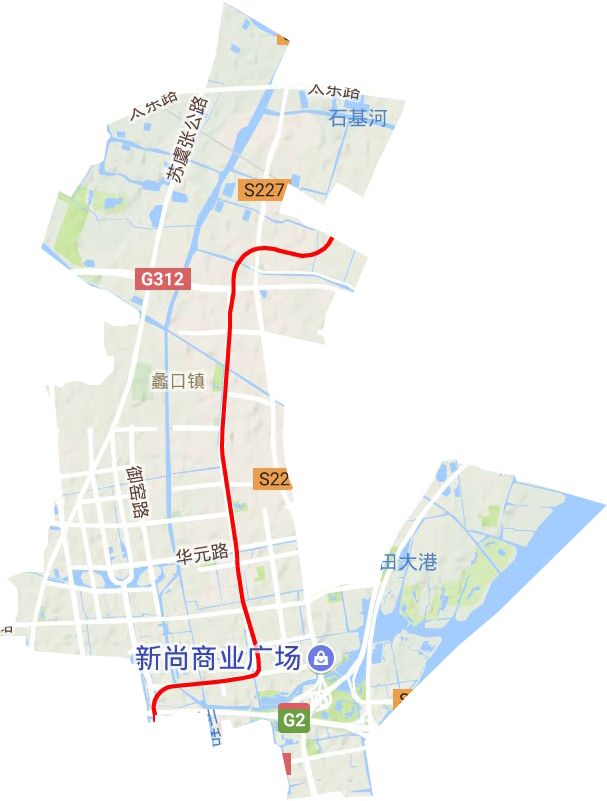 元和街道地形图