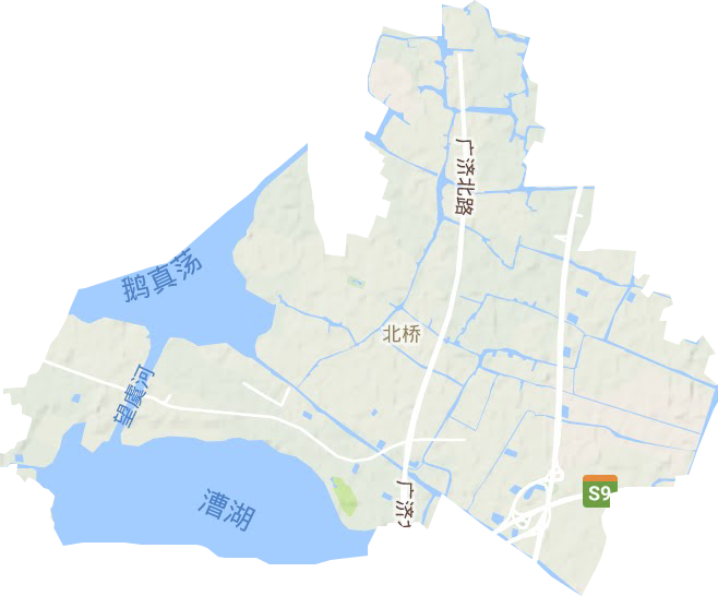 北桥街道地形图