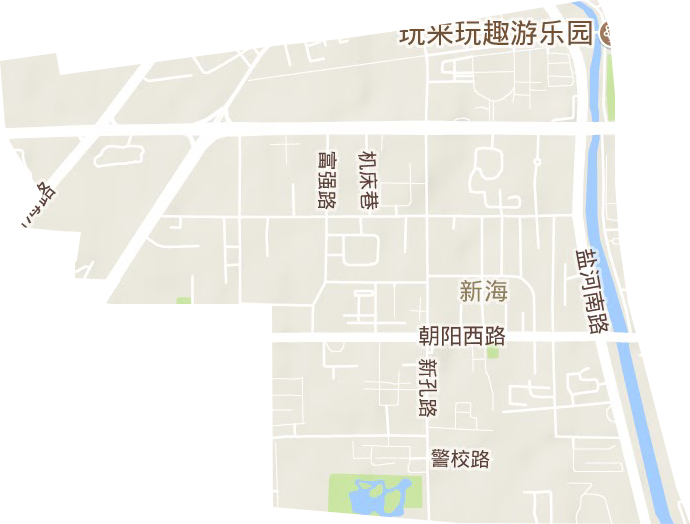 新海街道地形图