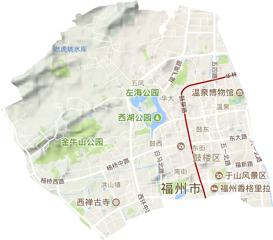 鼓楼区地形图