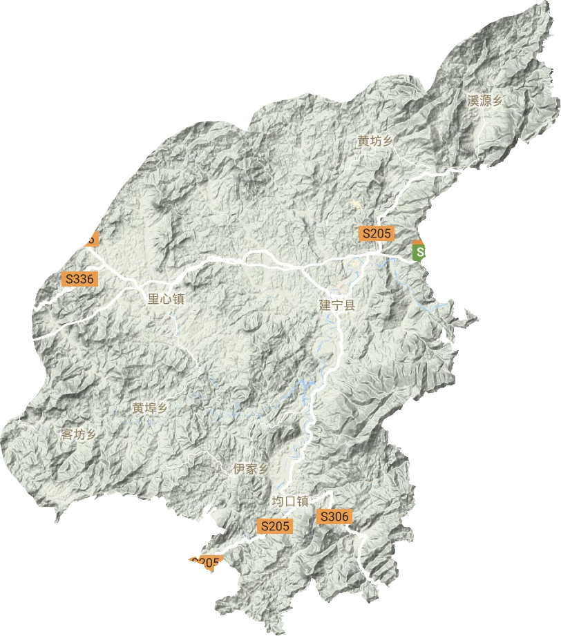建宁县地形图