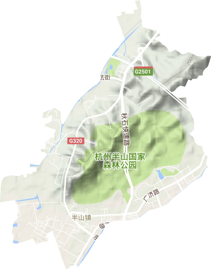 半山街道地形图