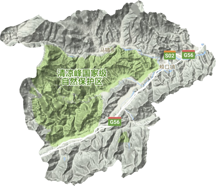 清凉峰镇地形图