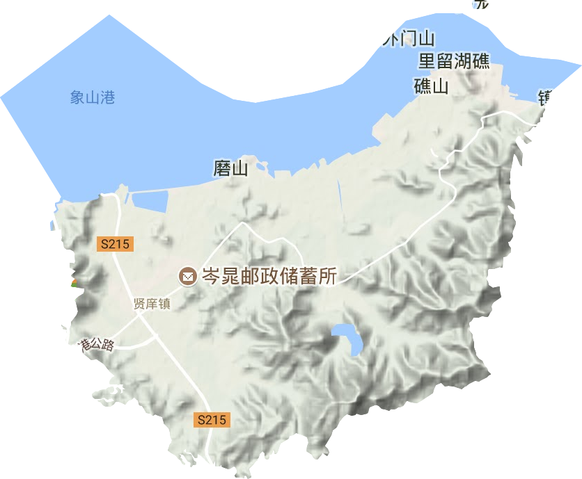 贤庠镇地形图