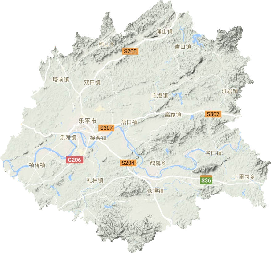 乐平市地形图