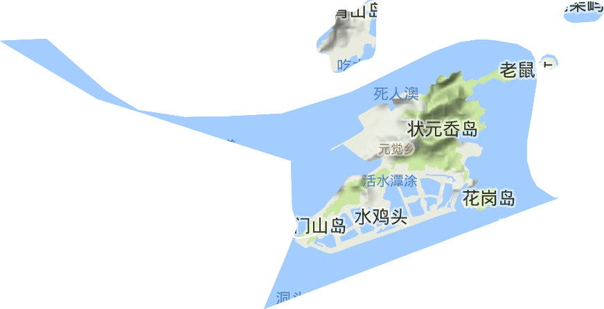 元觉街道地形图