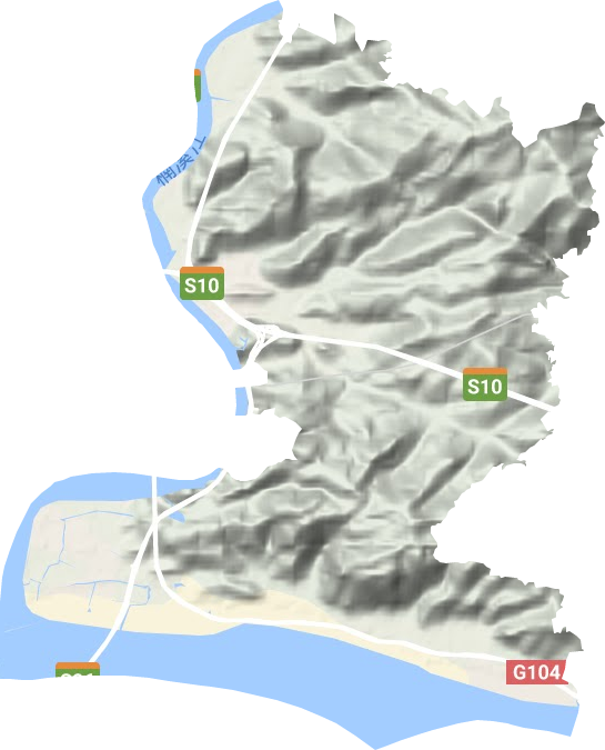 三江街道地形图
