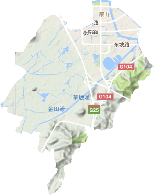 康山街道地形图