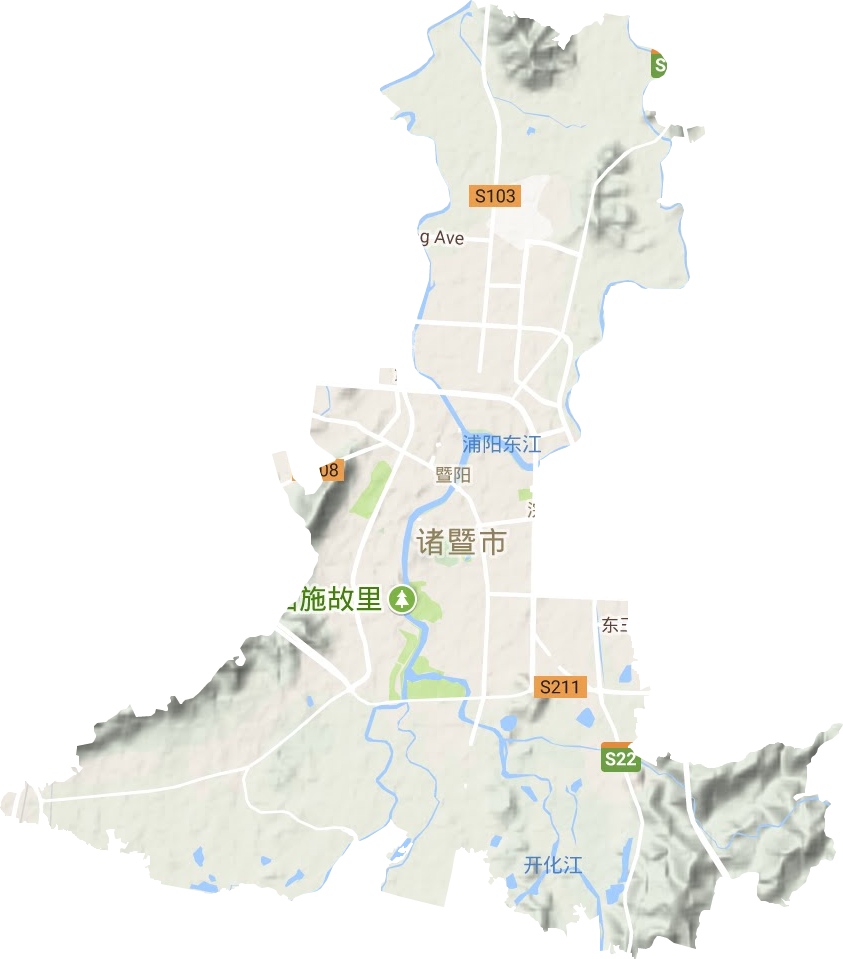 暨阳街道地形图