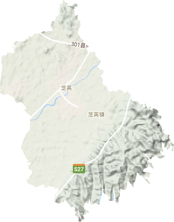 芝英镇地形图