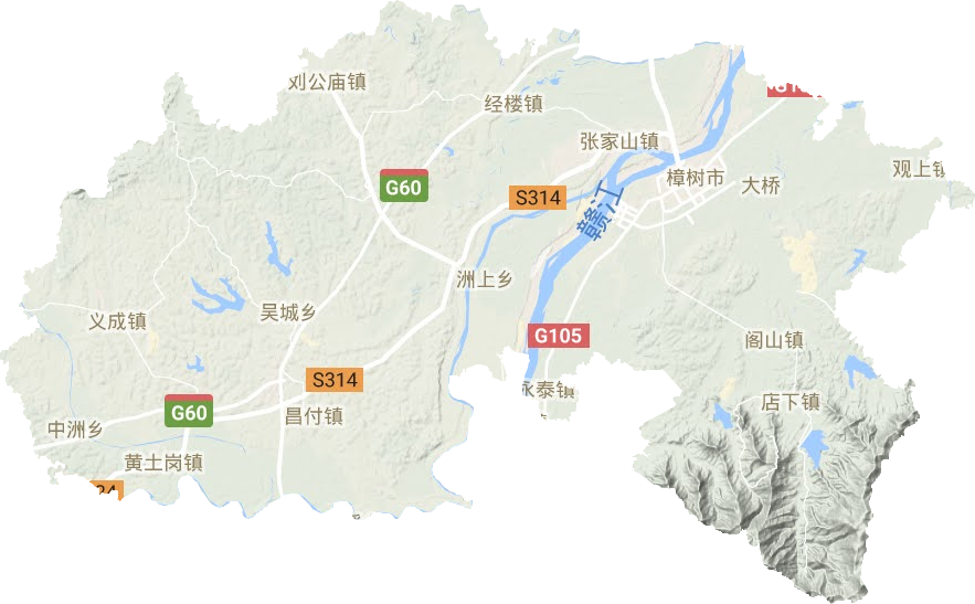 樟树市地形图