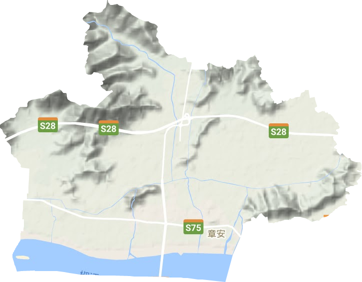 章安街道地形图