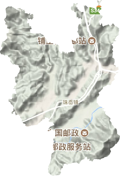 珠岙镇地形图