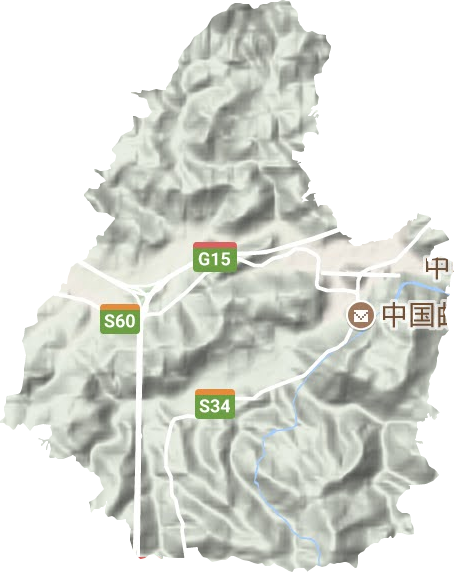 高枧乡地形图