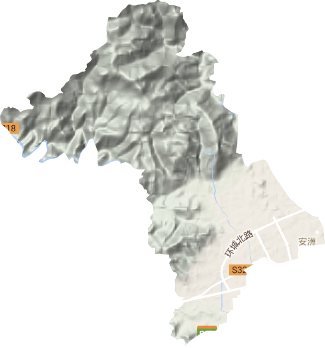 安洲街道地形图