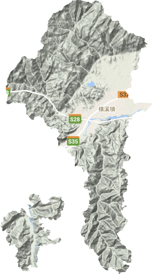 横溪镇地形图