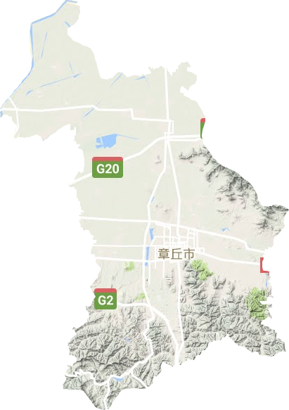 章丘区地形图