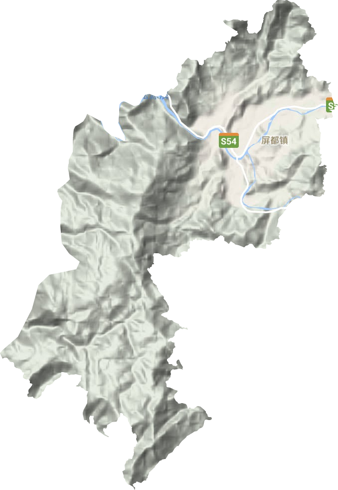 屏都街道地形图