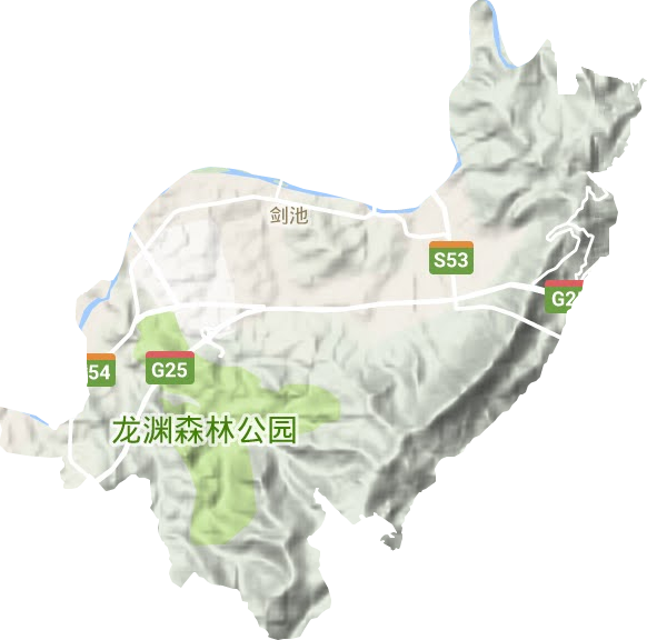 剑池街道地形图