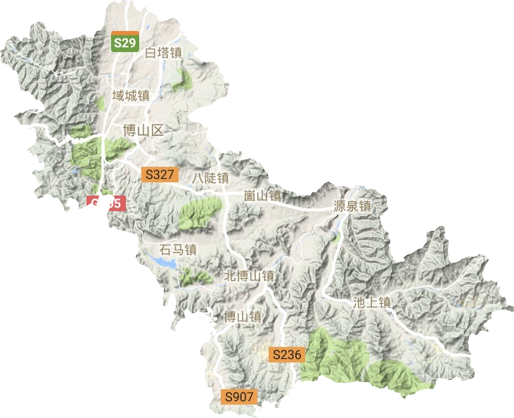 博山区地形图