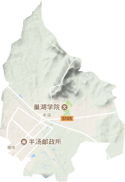 半汤街道地形图
