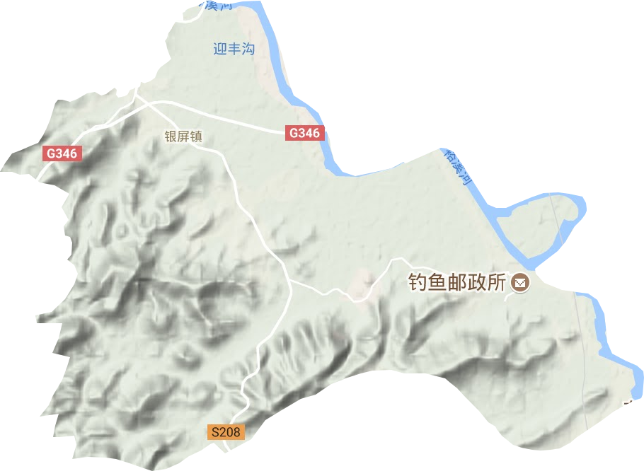 银屏镇地形图