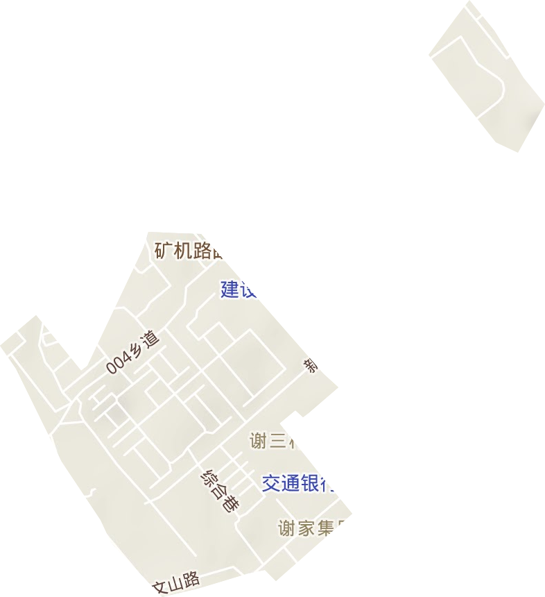 谢三村街道地形图