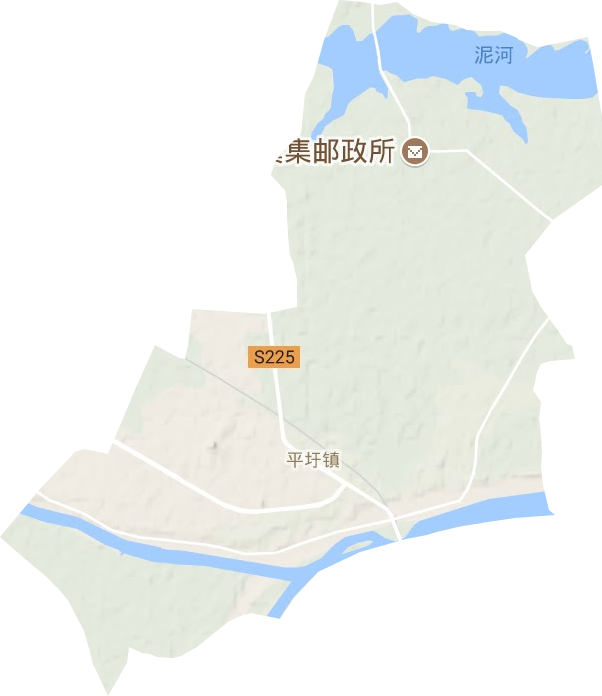 平圩镇地形图