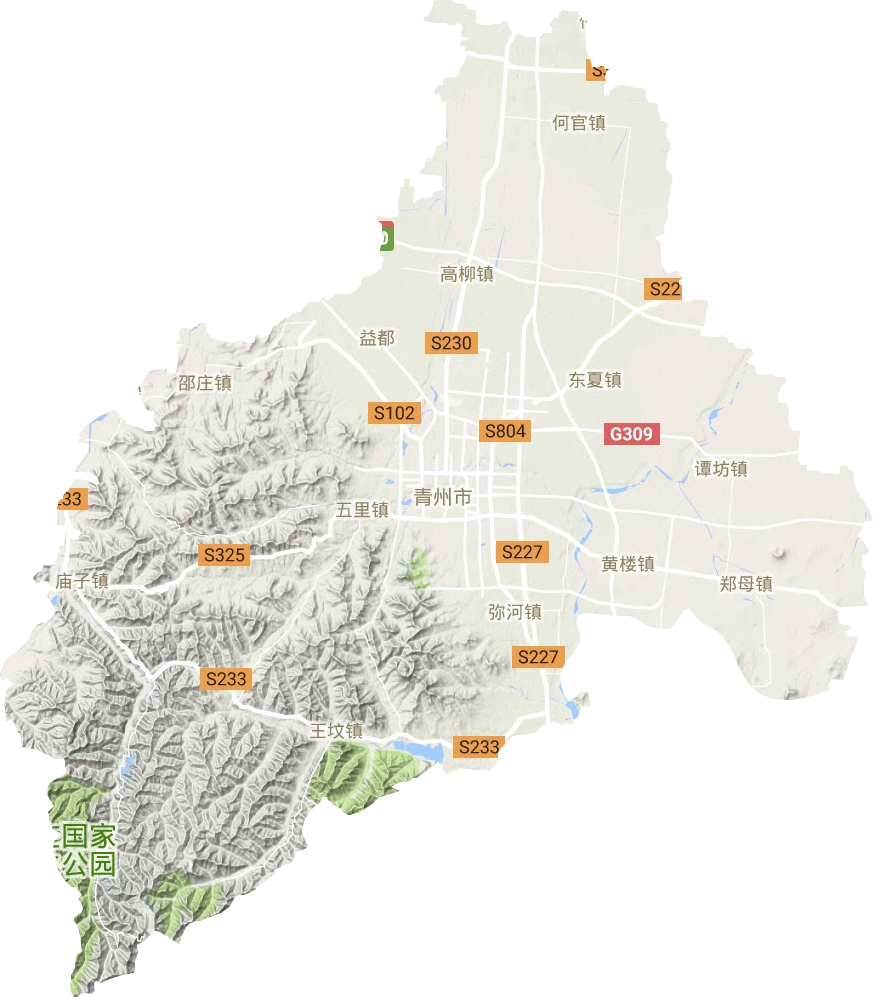 青州市地形图