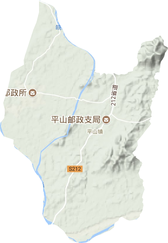 平山镇地形图