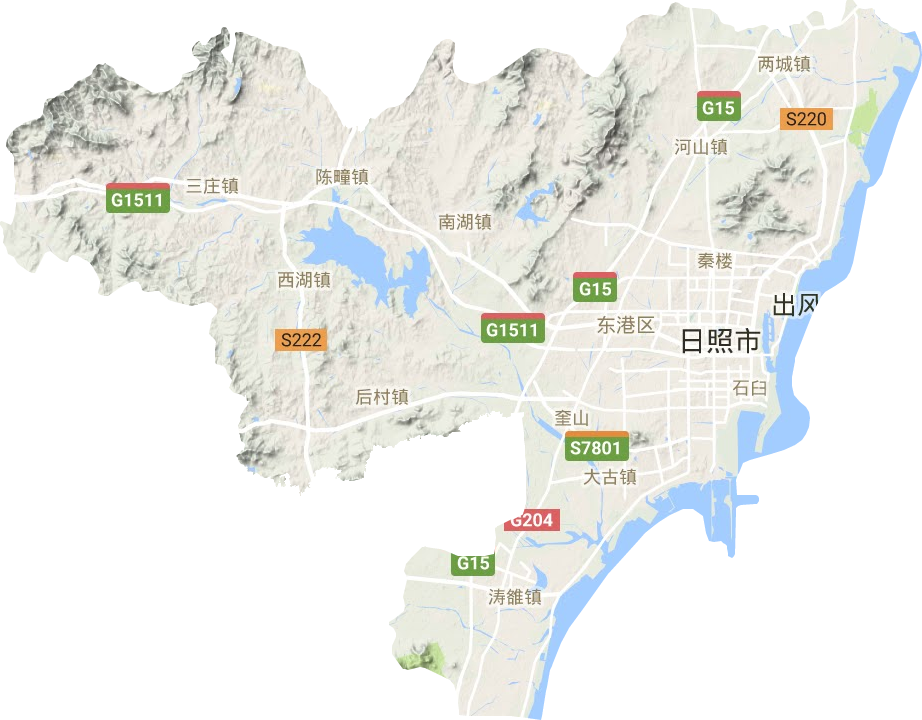 东港区地形图