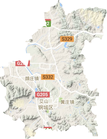 钢城区地形图