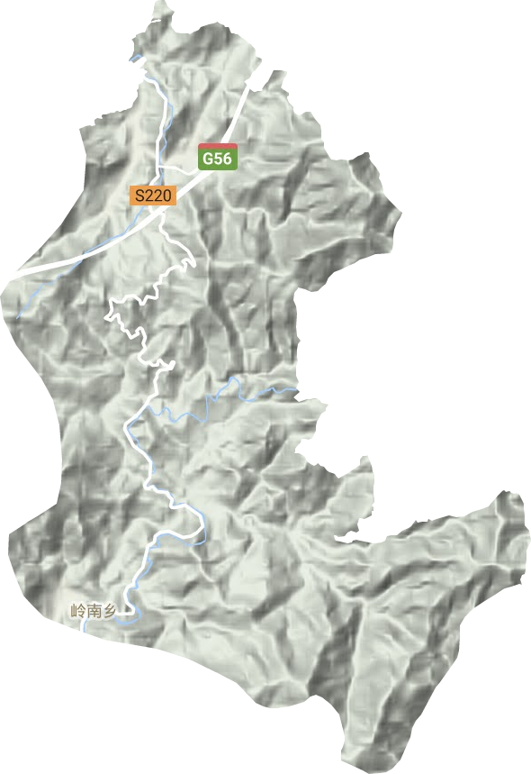 岭南乡地形图