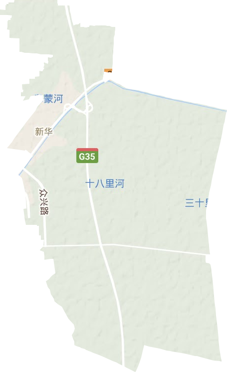 新华街道地形图