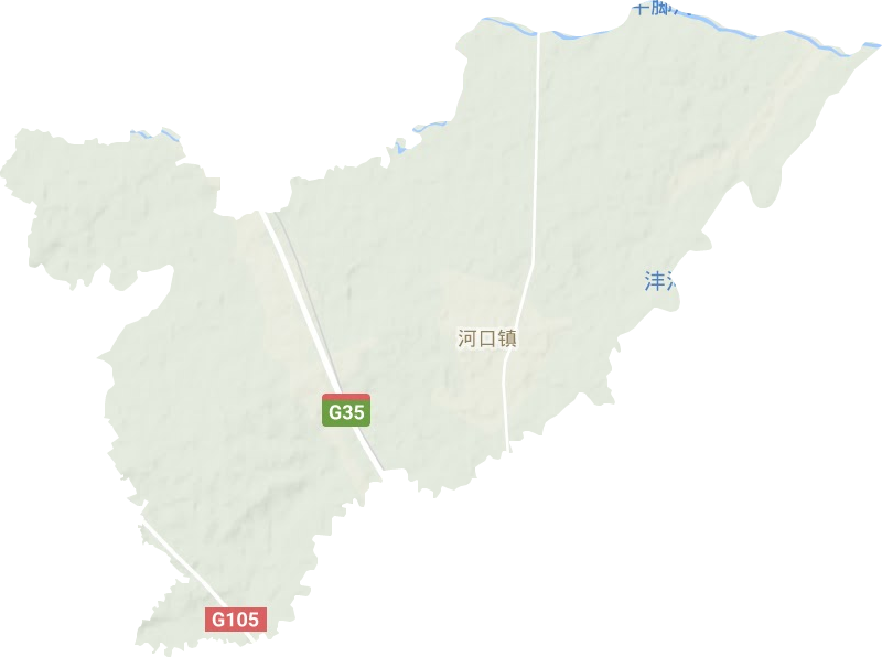 河口镇地形图