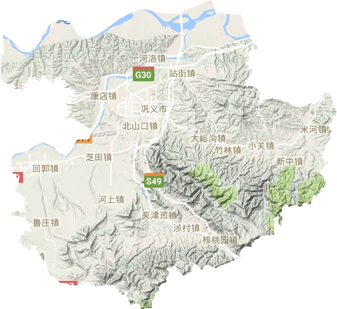 巩义市地形图