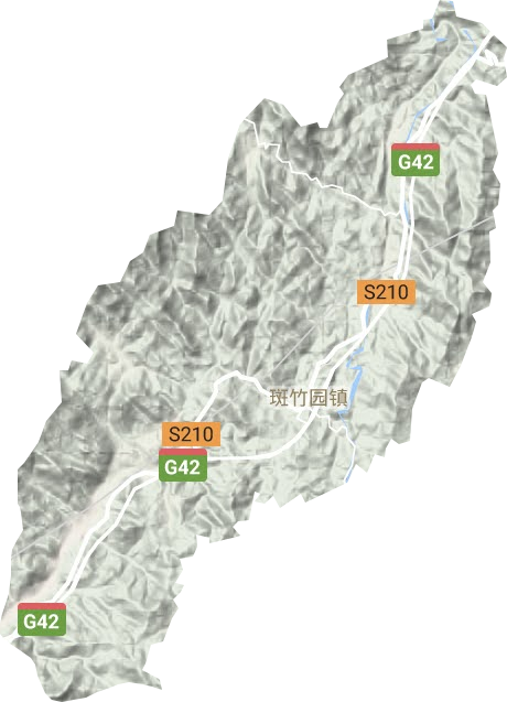 斑竹园镇地形图