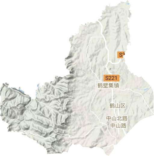 鹤山区地形图