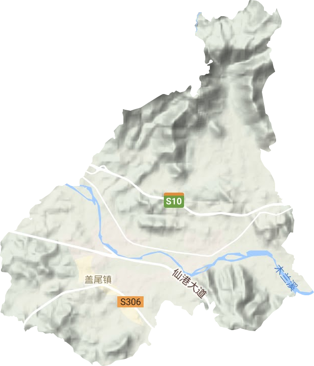 盖尾镇地形图