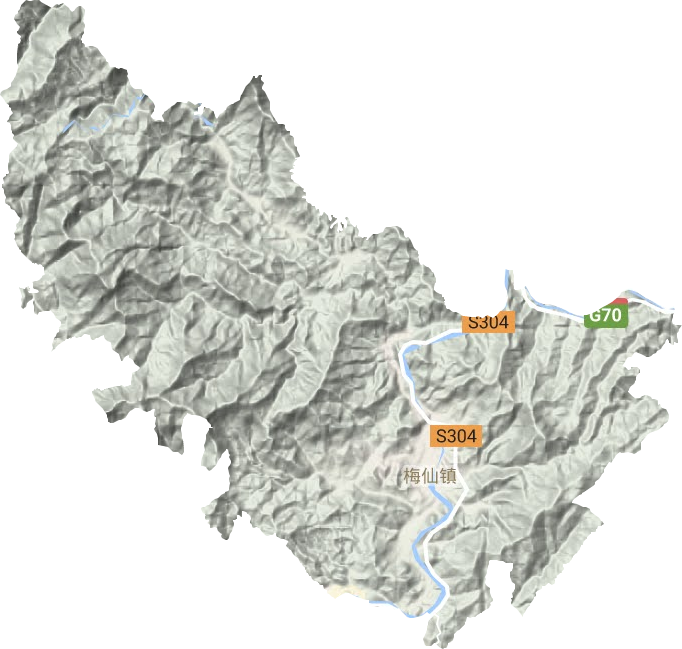 梅仙镇地形图