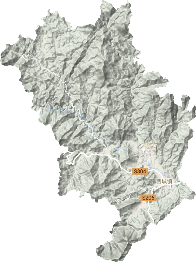 西城镇地形图