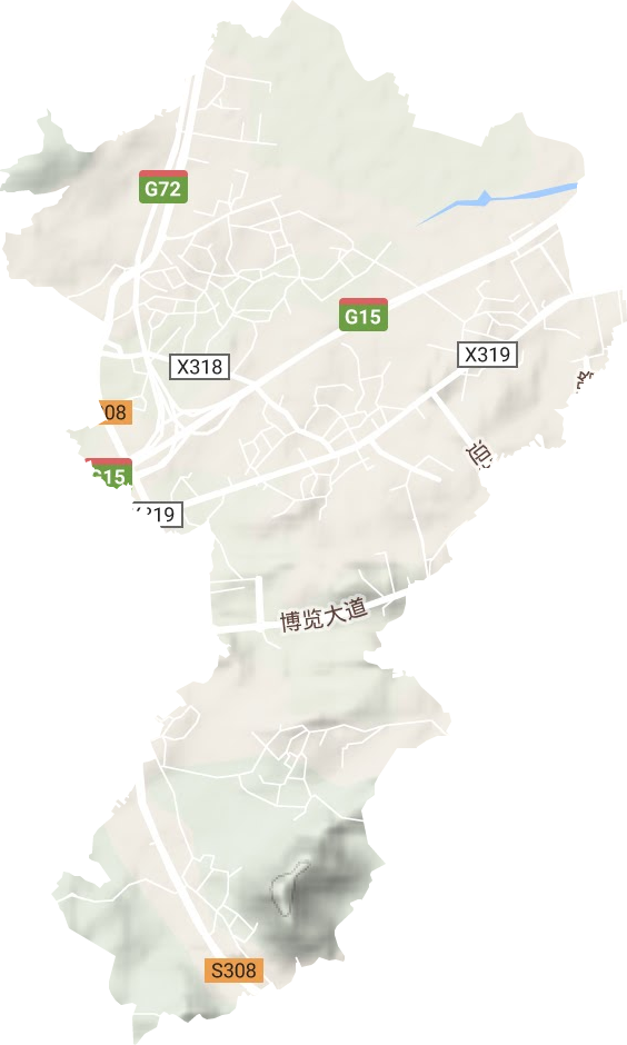 西园街道地形图
