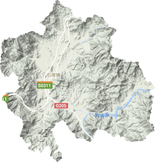 石陂镇地形图