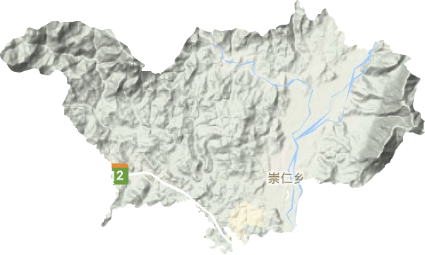 崇仁乡地形图