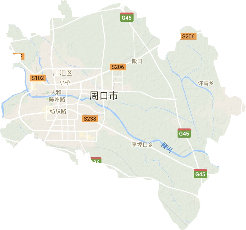 川汇区地形图