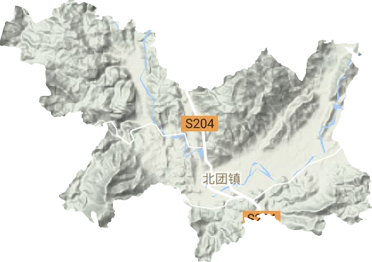 北团镇地形图