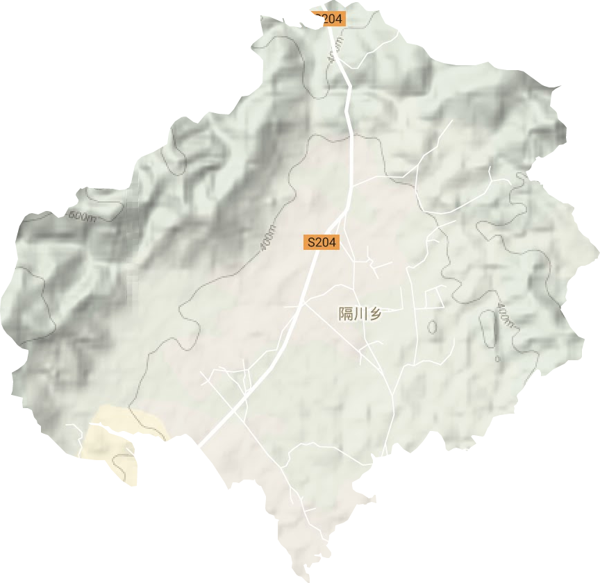 隔川乡地形图
