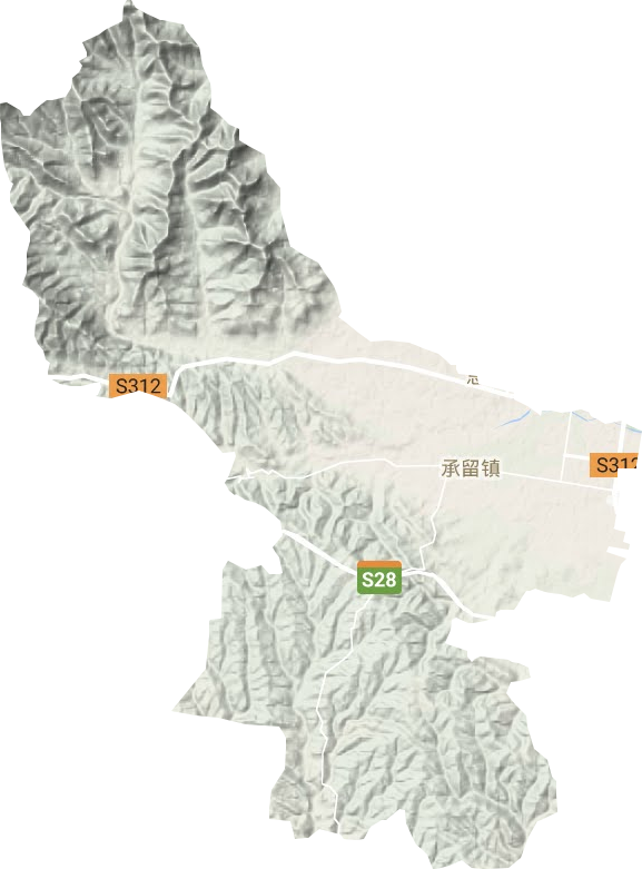 济源市承留镇地形图